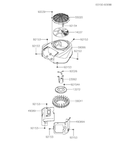 Cooling Equipment Diagram and Parts List for FR691V-HS05  Cub Cadet Lawn Tractor